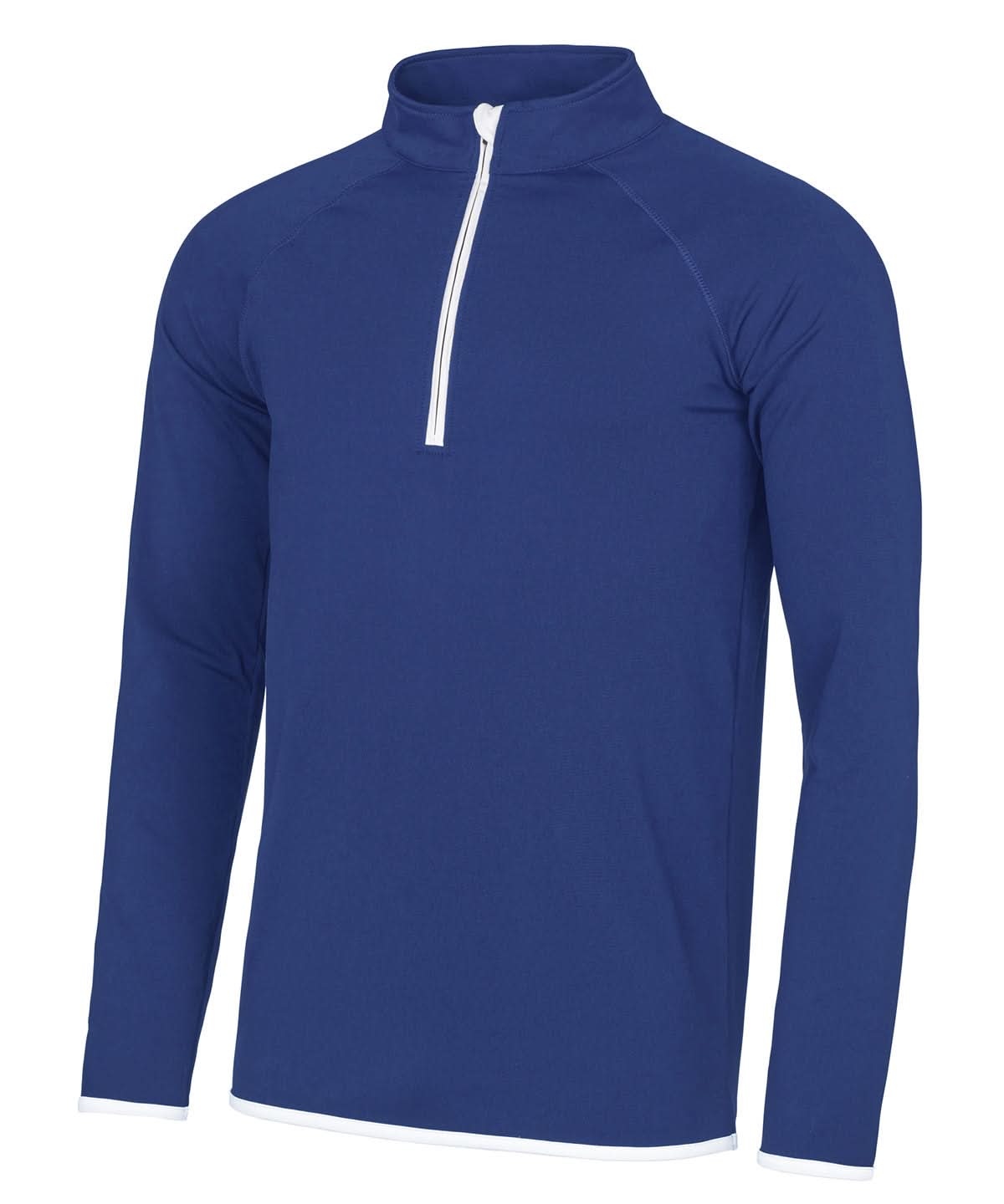 Awdis Just Cool Zip Sweatshirt JC031 - Royal Blue Arctic White - Customisable Sweatshirts