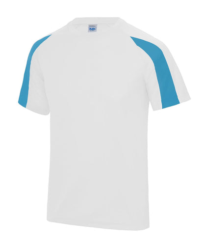 AWDis Just Cool Kids contrast cool T JC03J - Arctic White Sapphire Blue - Customisable T-Shirt