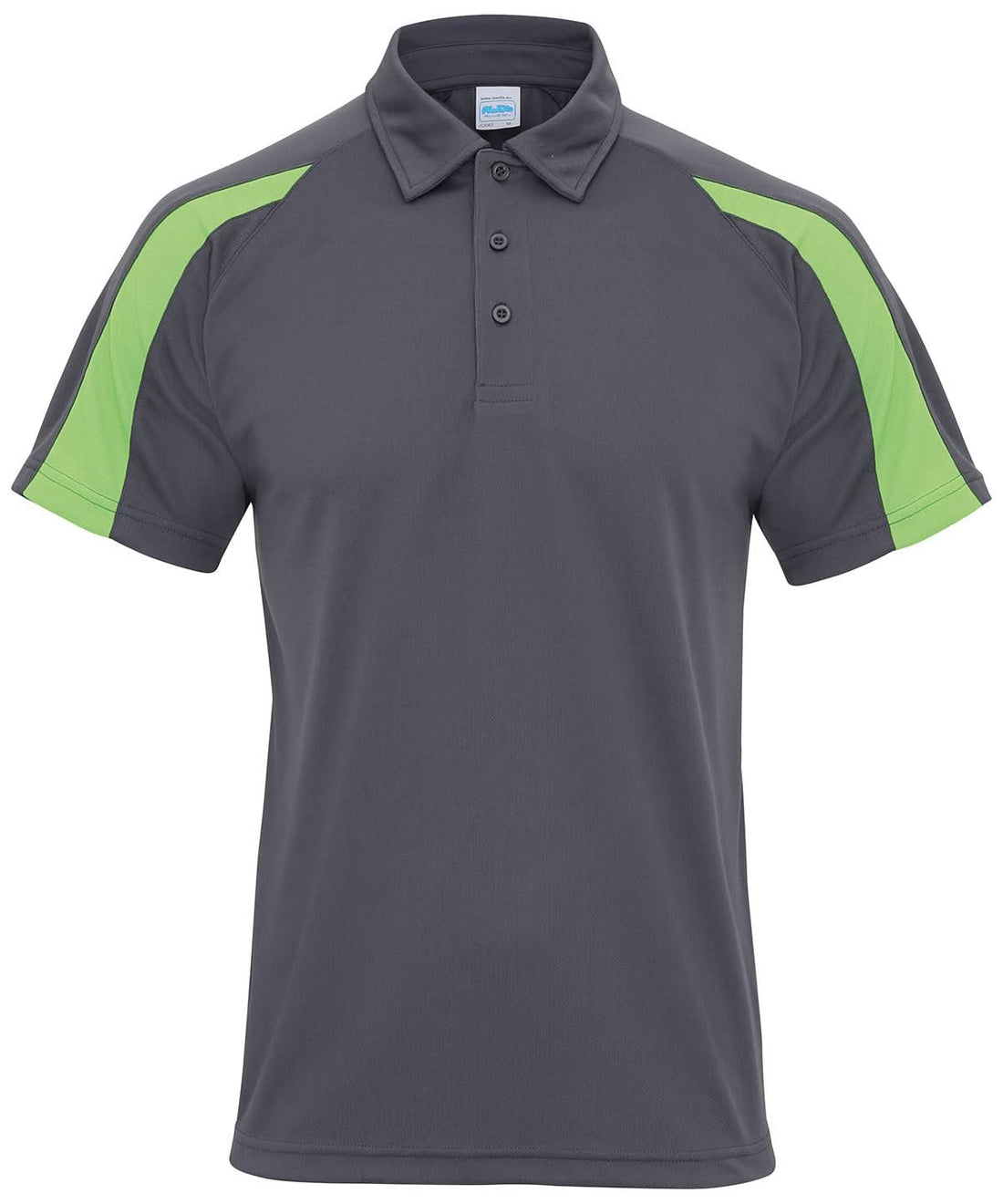 Contrast Polo - JC043 - Charcoal Lime Green - Customisable Polo Shirts