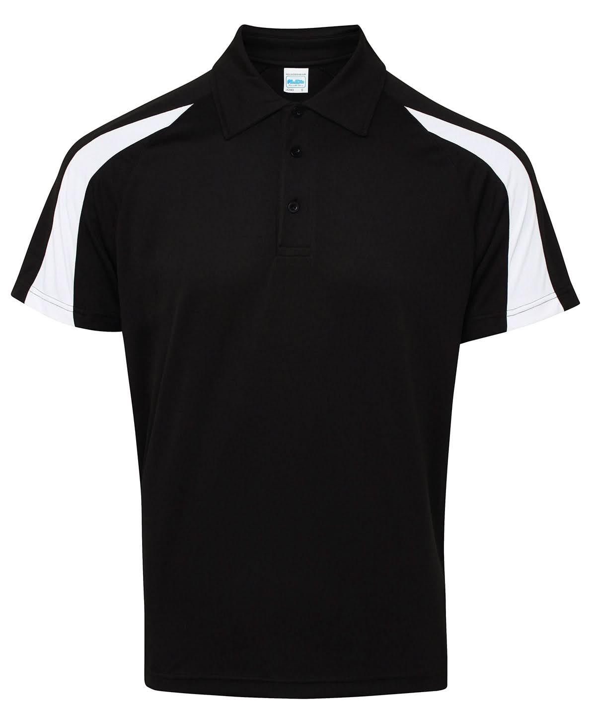 Awdis Just Cool Contrast Polo JC043 - Jet Black Arctic White - Customisable Polos