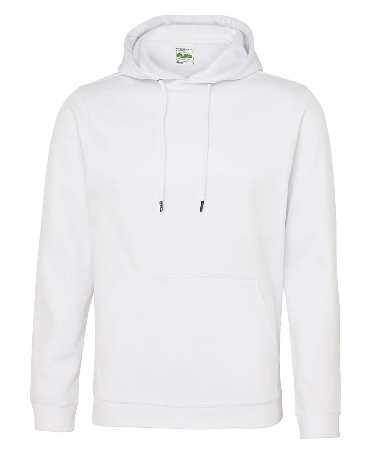 AWDis Just Hoods Sports polyester hoodie JH006 - Arctic White - Customisable Hoodies