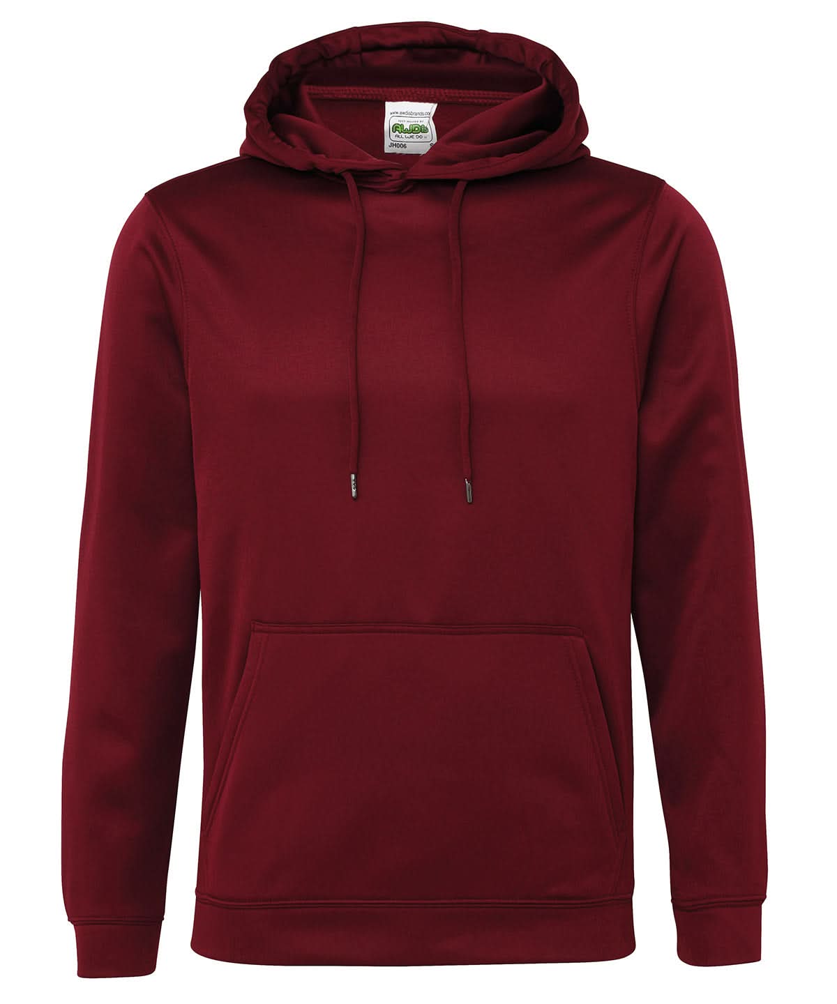 AWDis Just Hoods Sports polyester hoodie JH006 - Burgundy - Customisable Hoodies