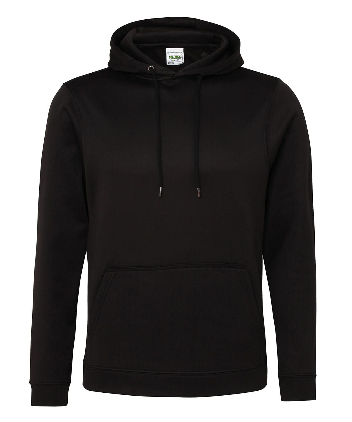 AWDis Just Hoods Sports polyester hoodie JH006 - Jet Black - Customisable Hoodies