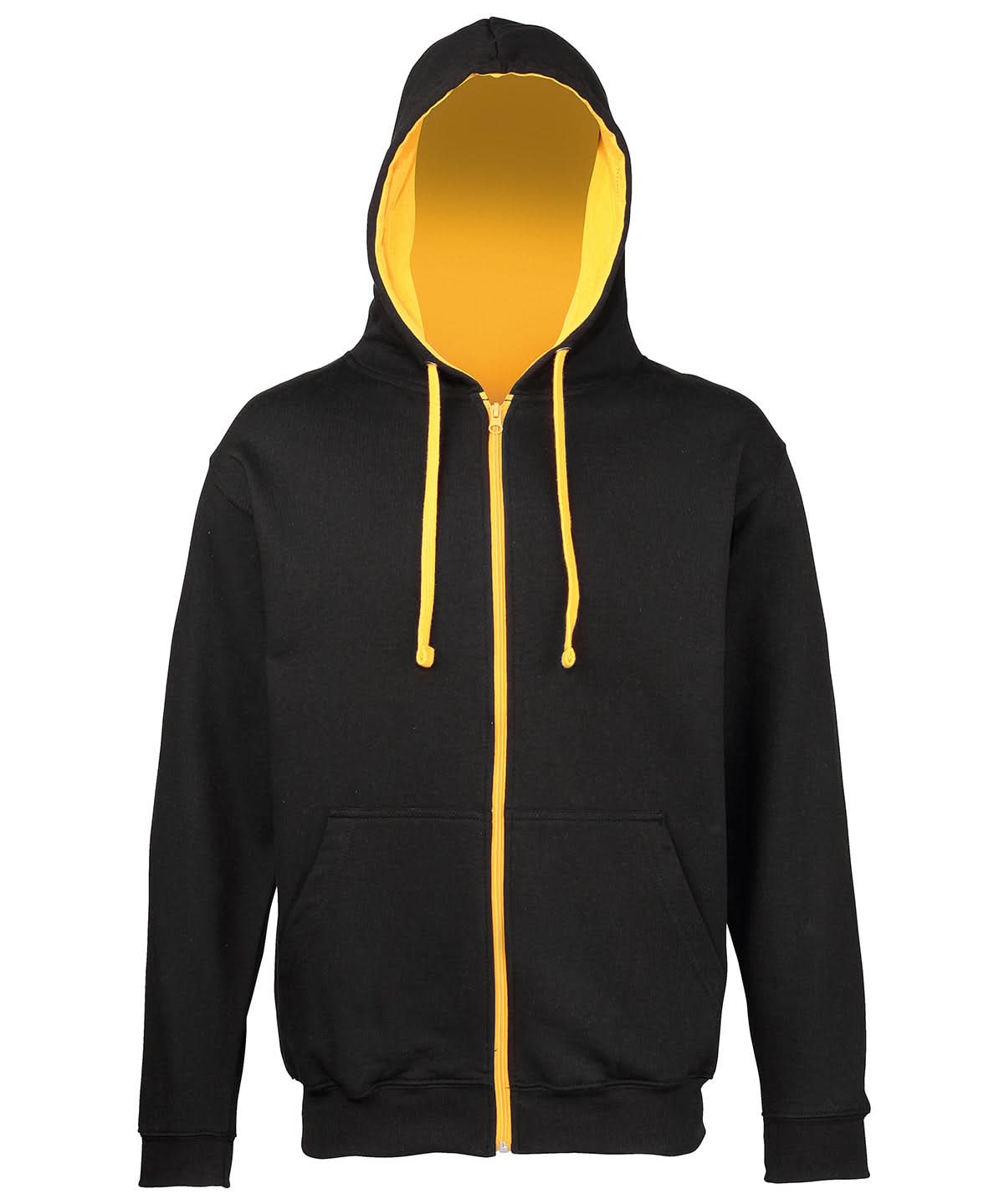AWDis Just Hoods Varsity zoodie JH053 - Jet Black Gold - Customisable Hoodies