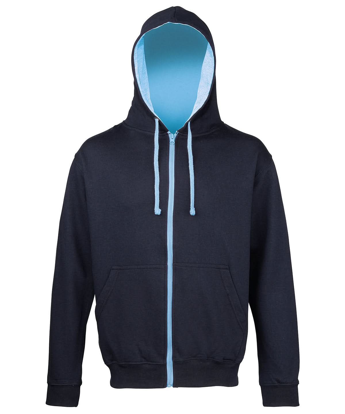 AWDis Just Hoods Varsity zoodie JH053 - New French Navy Sky Blue - Customisable Hoodies
