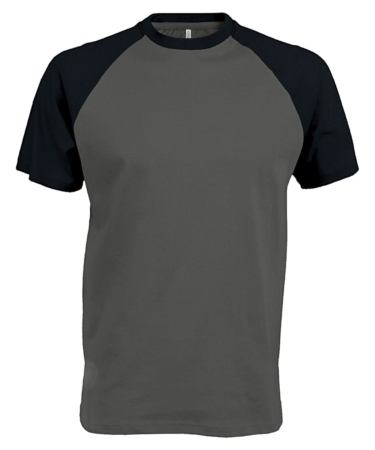 Kariban Baseball Short sleeved two tone T shirt KB330 - Slate Grey Black - Customisable T-Shirt