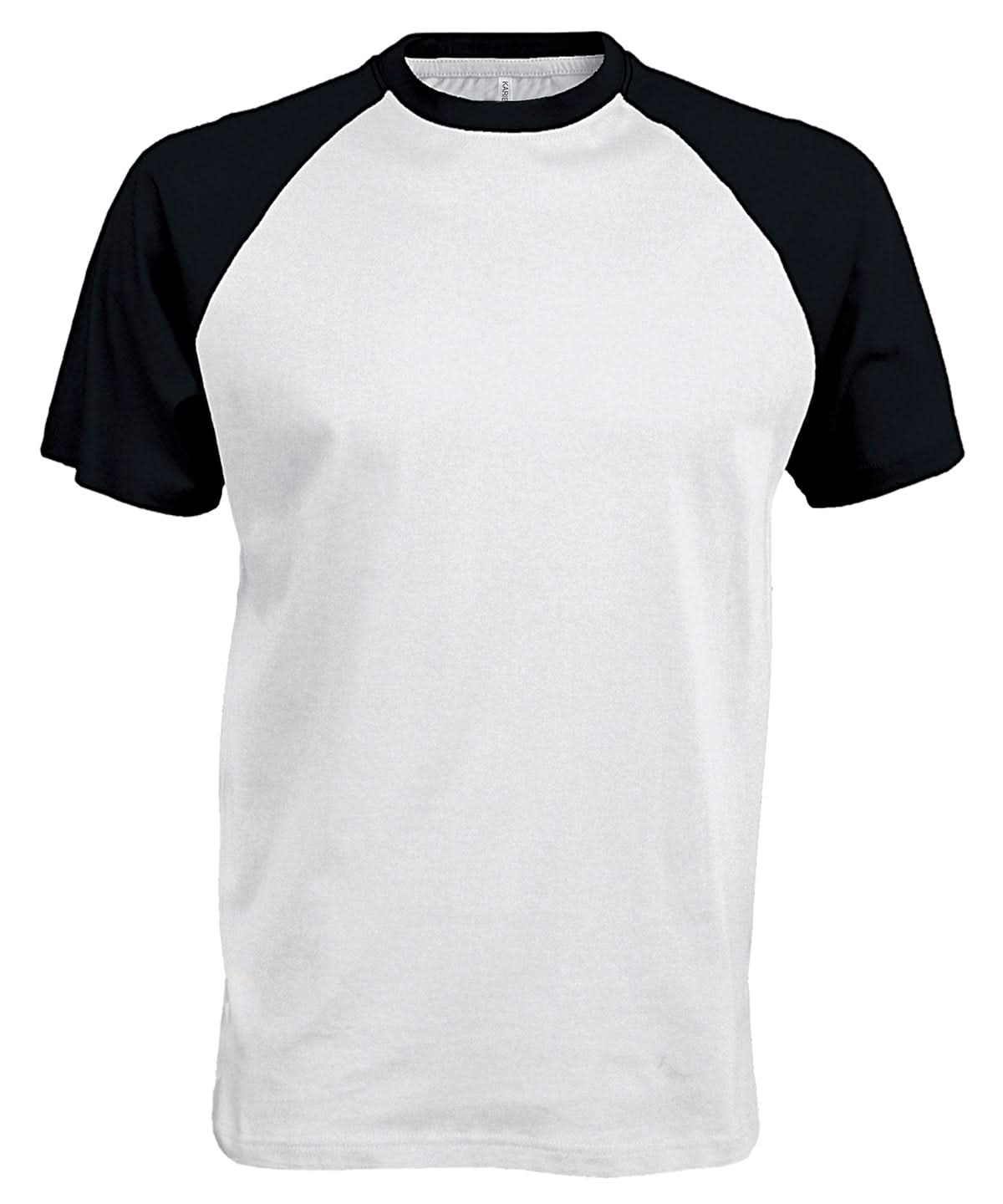 Kariban Baseball Short sleeved two tone T shirt KB330 - White Black - Customisable T-Shirt