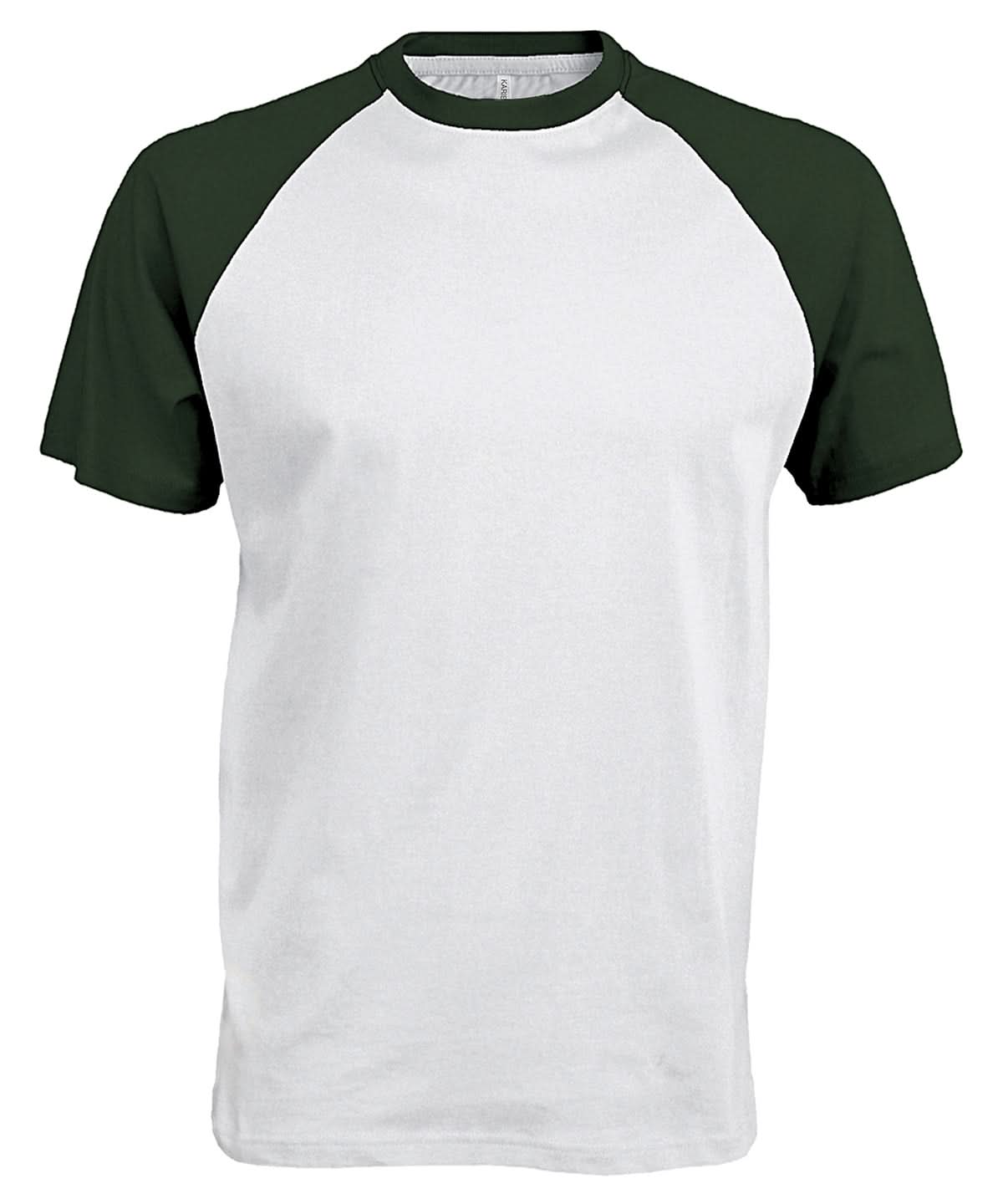 Kariban Baseball Short sleeved two tone T shirt KB330 - White Forest - Customisable T-Shirt