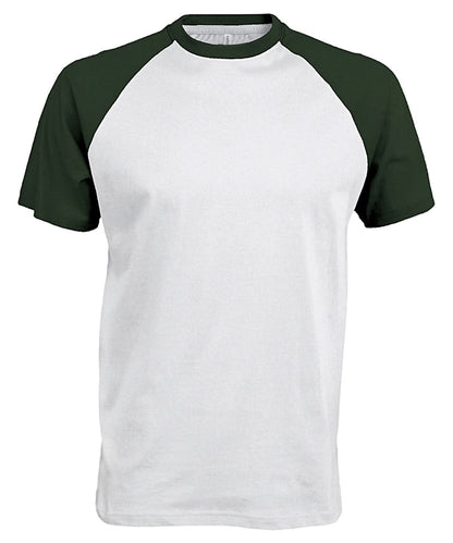 Kariban Baseball Short sleeved two tone T shirt KB330 - White Forest - Customisable T-Shirt