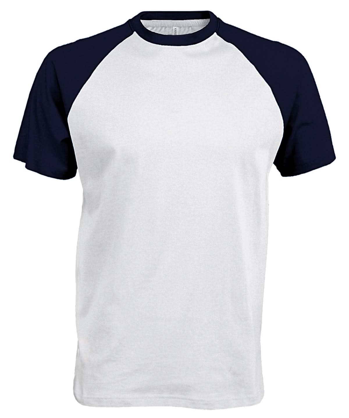 Kariban Baseball Short sleeved two tone T shirt KB330 - White Navy - Customisable T-Shirt