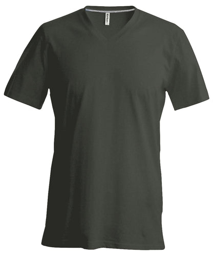 Kariban Mens short sleeved V neck T shirt KB357 - Khaki - Customisable T-Shirt
