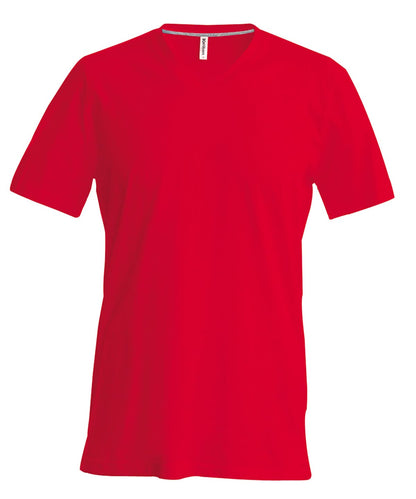 Kariban Mens short sleeved V neck T shirt KB357 - Red - Customisable T-Shirt