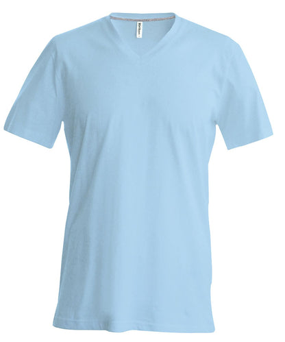 Kariban Mens short sleeved V neck T shirt KB357 - Sky Blue - Customisable T-Shirt
