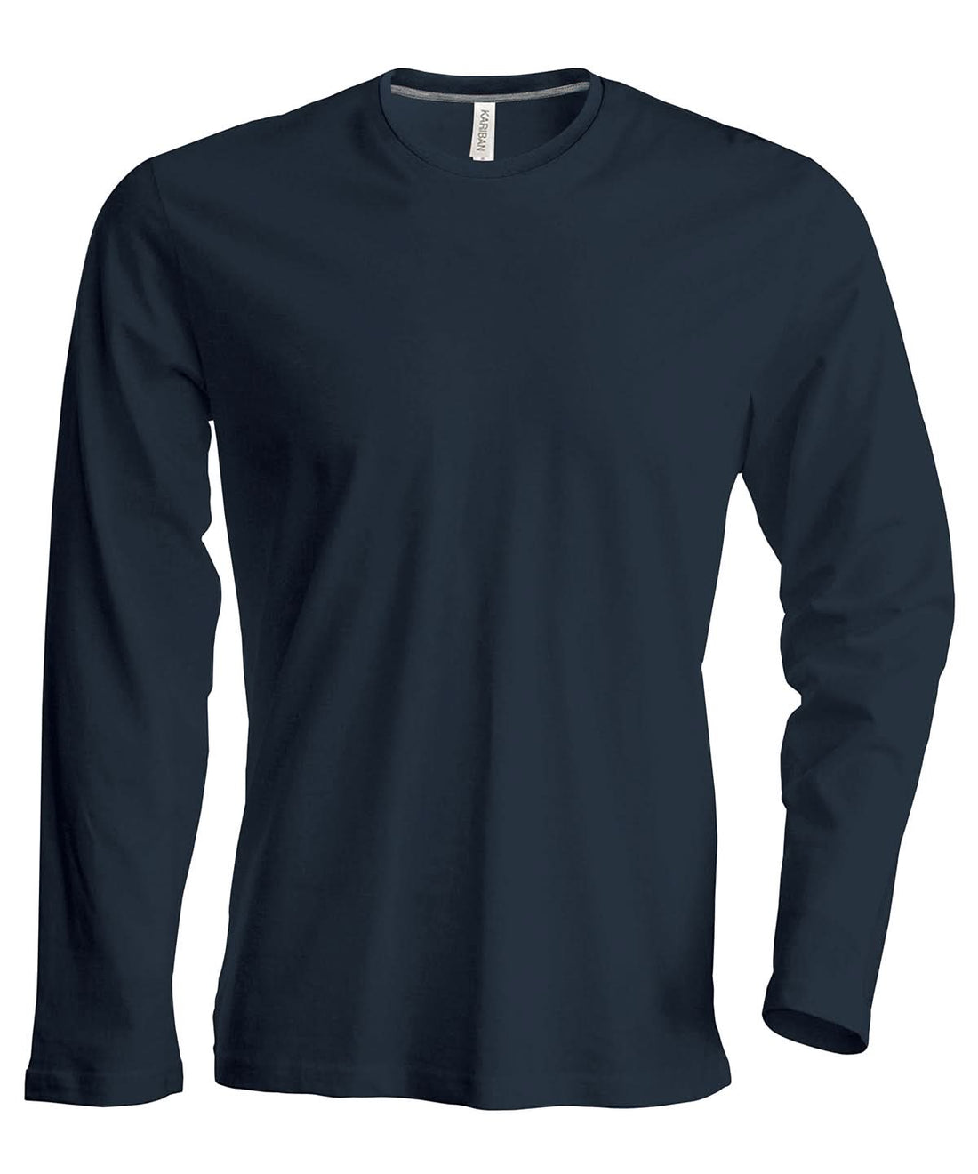 Kariban Mens long sleeved crew neck T shirt KB359 - Dark Grey - Customisable T-Shirt