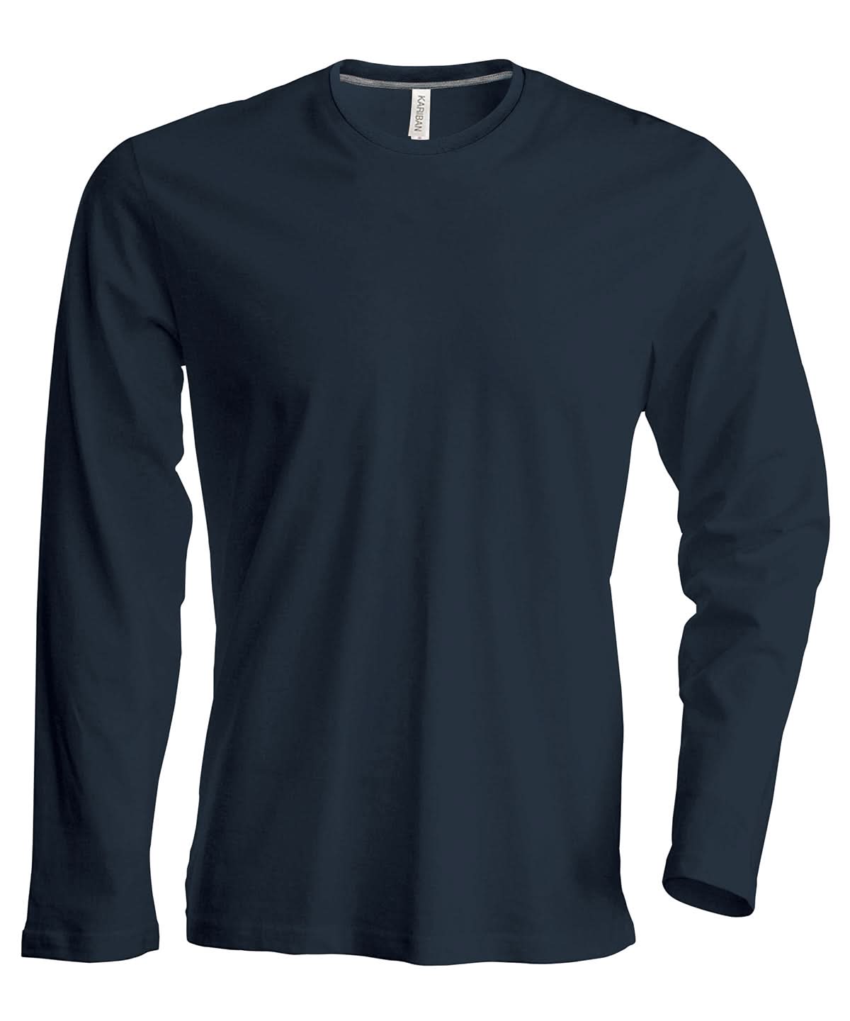 Kariban Mens long sleeved crew neck T shirt KB359 - Dark Grey - Customisable T-Shirt