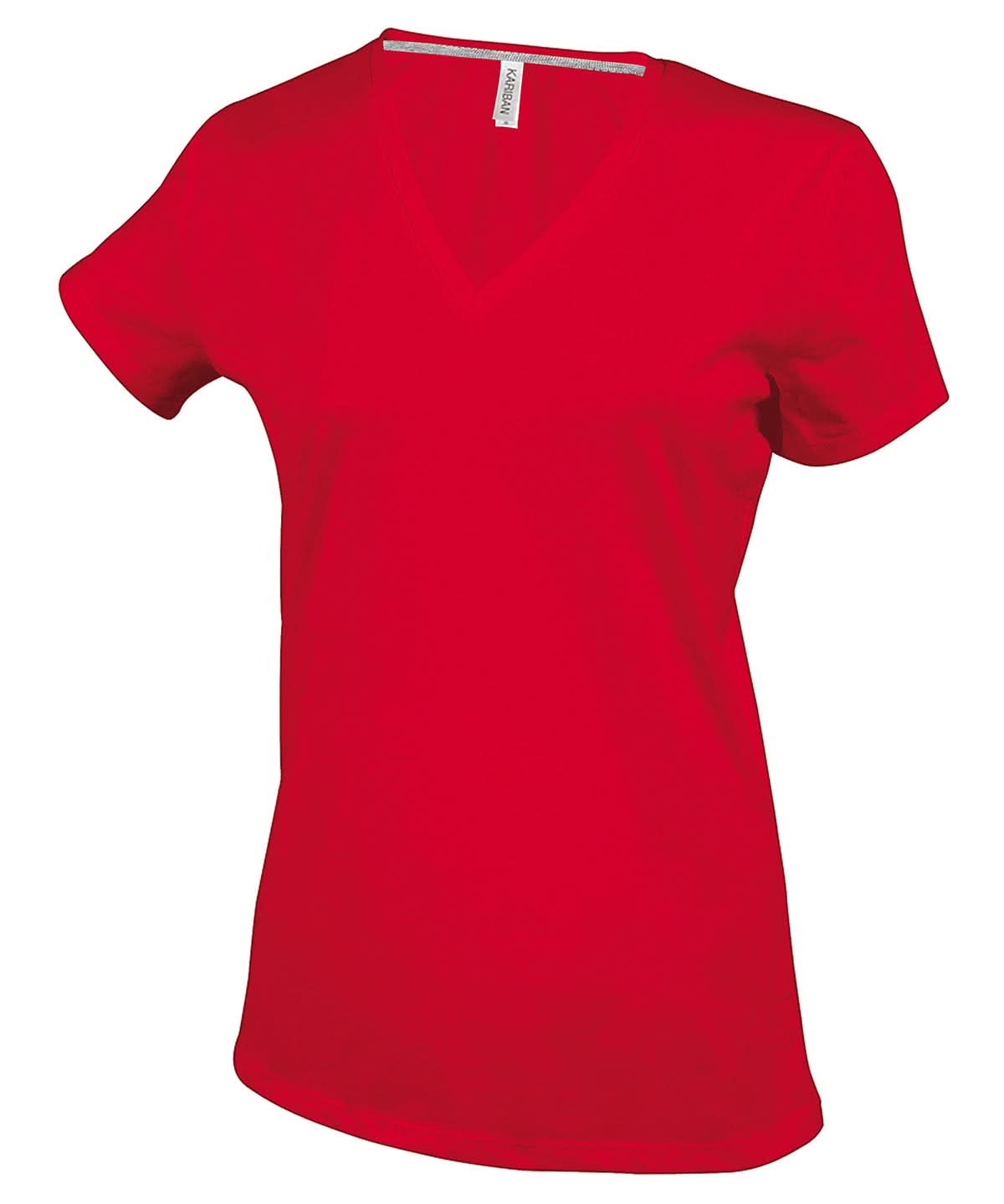 Kariban Ladies short sleeved V neck T shirt KB381 - Red - Customisable T-Shirt