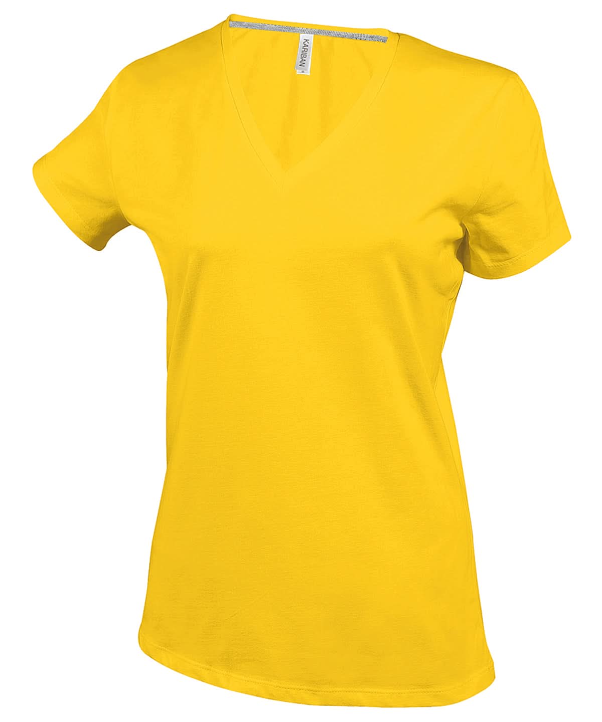 Kariban Ladies short sleeved V neck T shirt KB381 - Yellow - Customisable T-Shirt