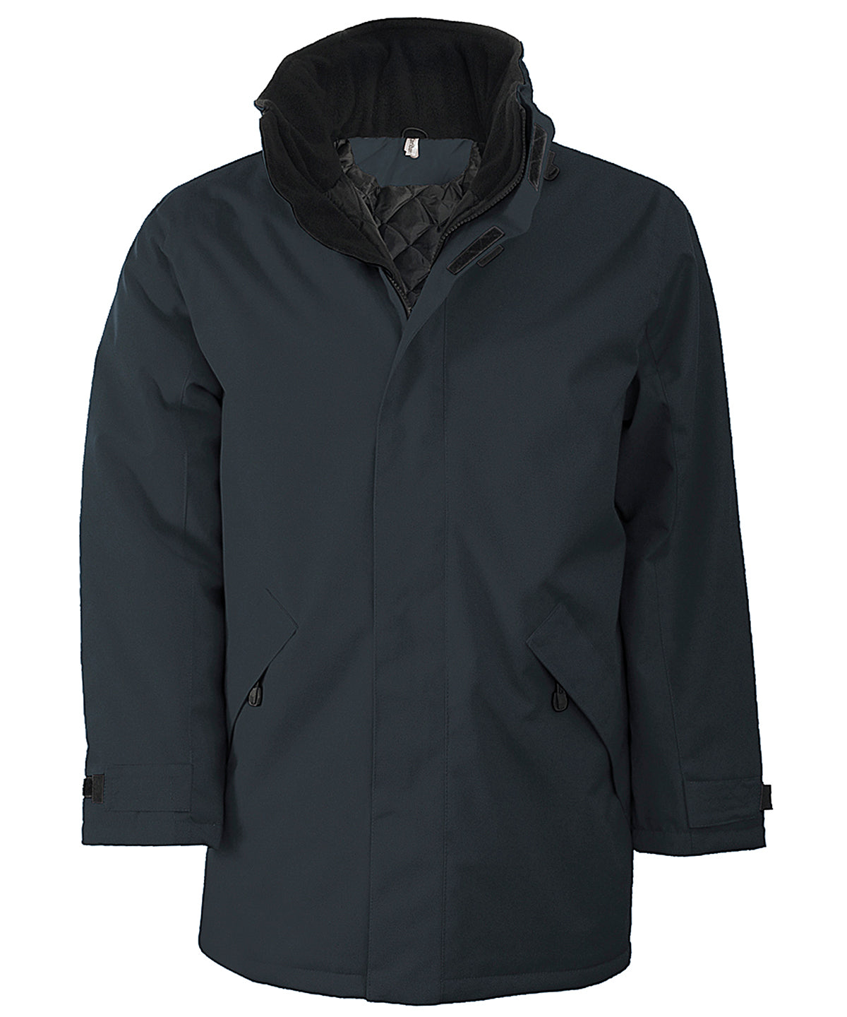 Quilted parka - KB677 - Dark Grey Black* - Customisable Jacket