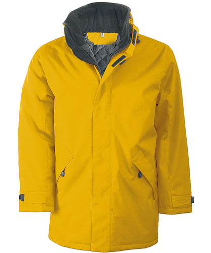 Kariban Quilted parka KB677 - Yellow Dark Grey - Customisable Jacket