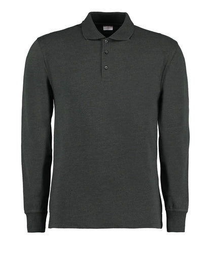 Kustom Kit Piqu polo long sleeved classic fit KK430 - Graphite - Customisable Polos
