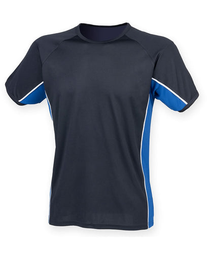 Finden &amp; Hales Finden Hales Performance panel t shirt LV240 - Navy Royal White - Customisable T-Shirt