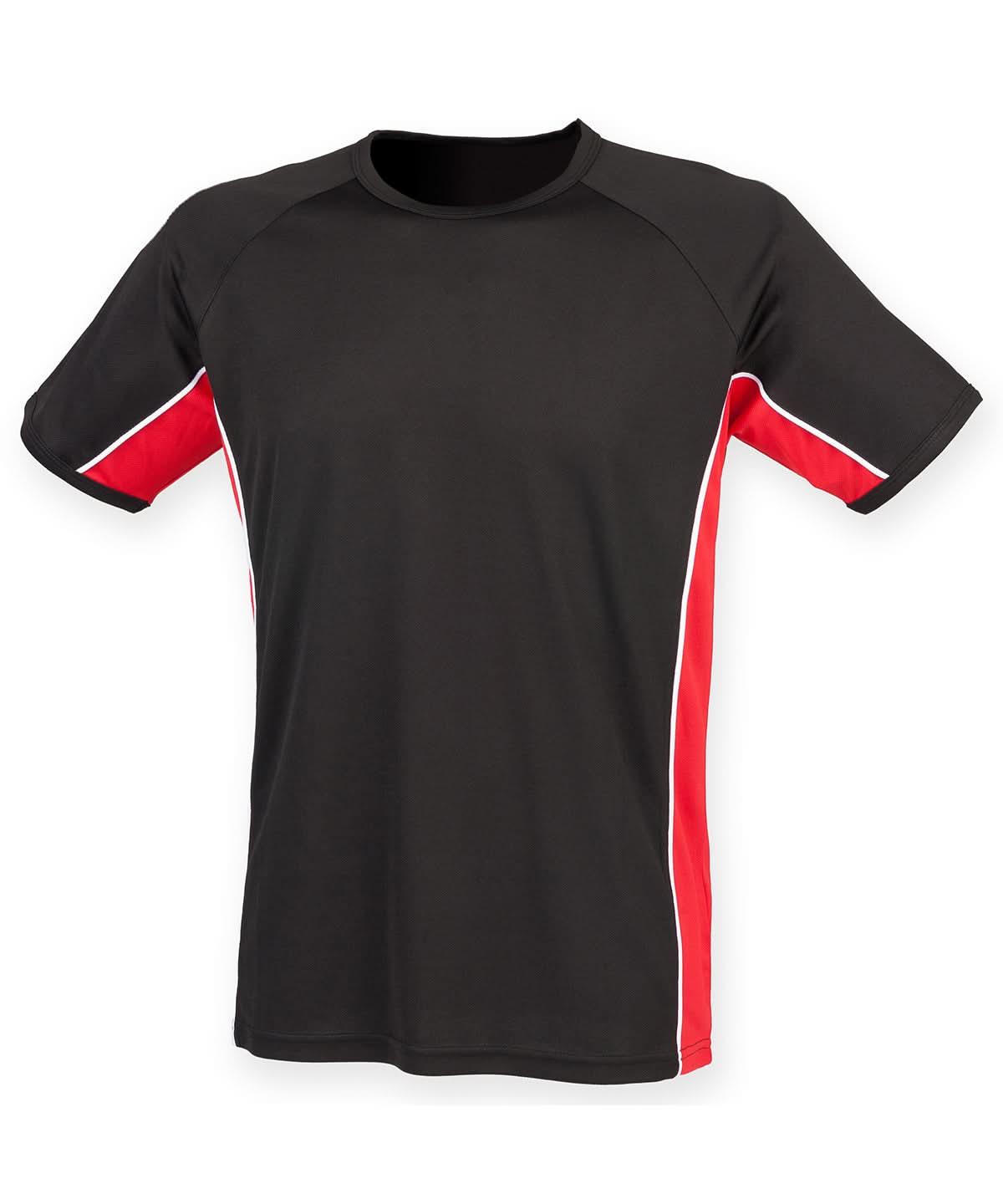 Finden &amp; Hales Finden Hales Kids performance panel t shirt LV242 - Black Red White - Customisable T-Shirt