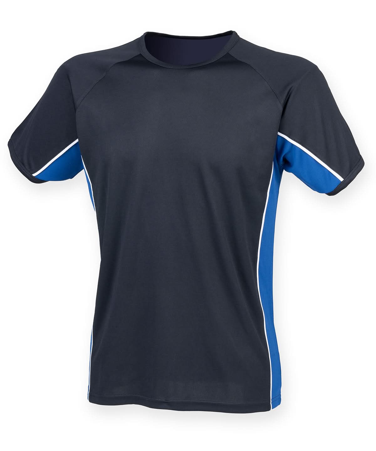 Finden &amp; Hales Finden Hales Kids performance panel t shirt LV242 - Navy Royal White - Customisable T-Shirt