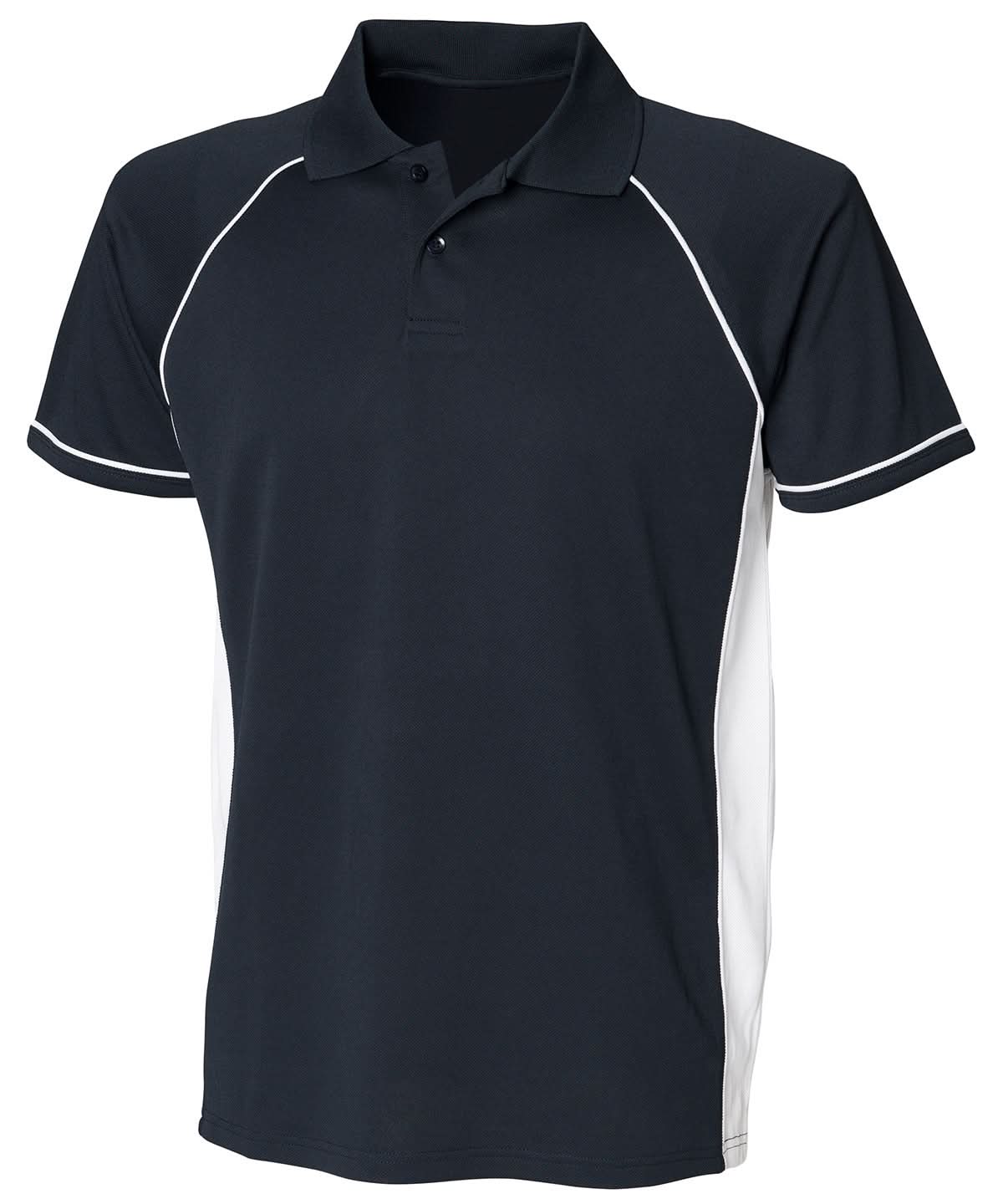 Finden &amp; Hales Finden Hales Panel performance polo LV310 - Navy White White - Customisable Polos