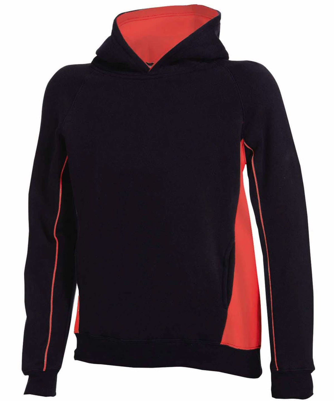 Finden &amp; Hales Kids pullover hoodie LV339 - Black Red - Customisable Hoodies