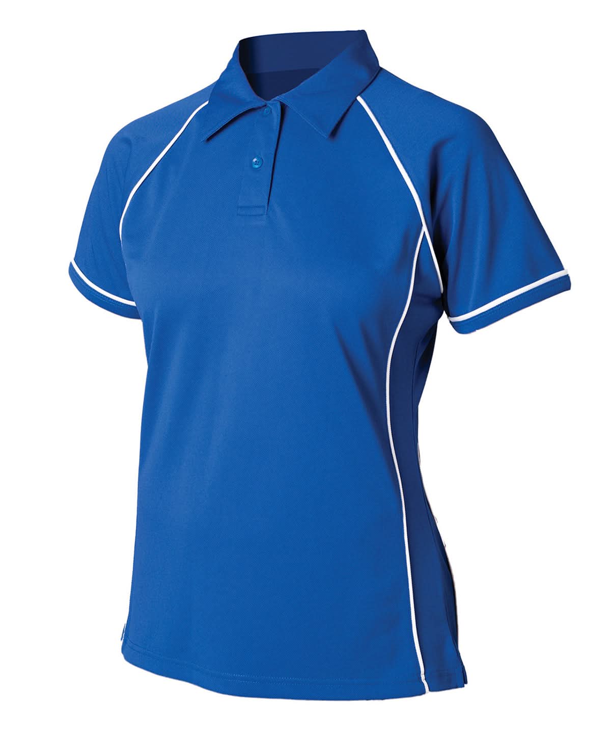 Finden &amp; Hales Finden Hales Womens piped performance polo LV371 - Royal White - Customisable Polos