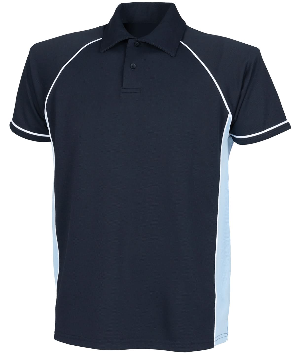 Finden &amp; Hales Finden Hales Kids piped performance polo LV372 - Navy Sky White - Customisable Polos