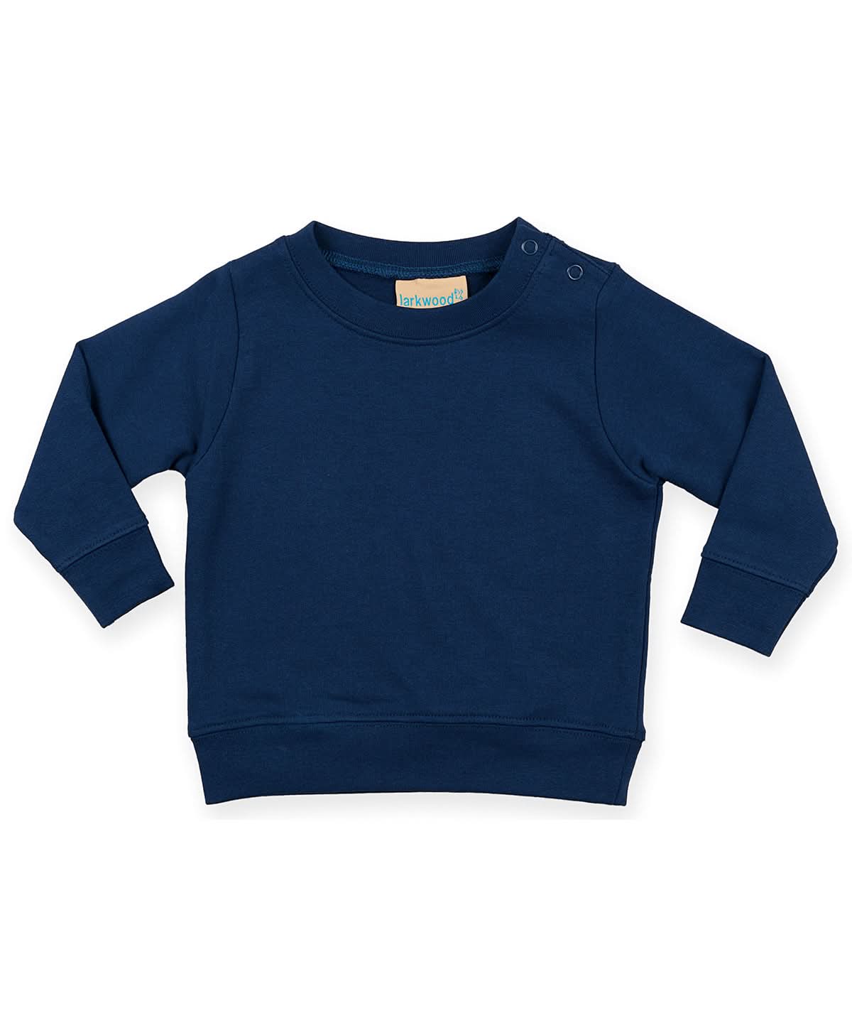 Larkwood Crew Neck Sweatshirt With Shoulder Poppers LW06T - Navy - Customisable Sweatshirts