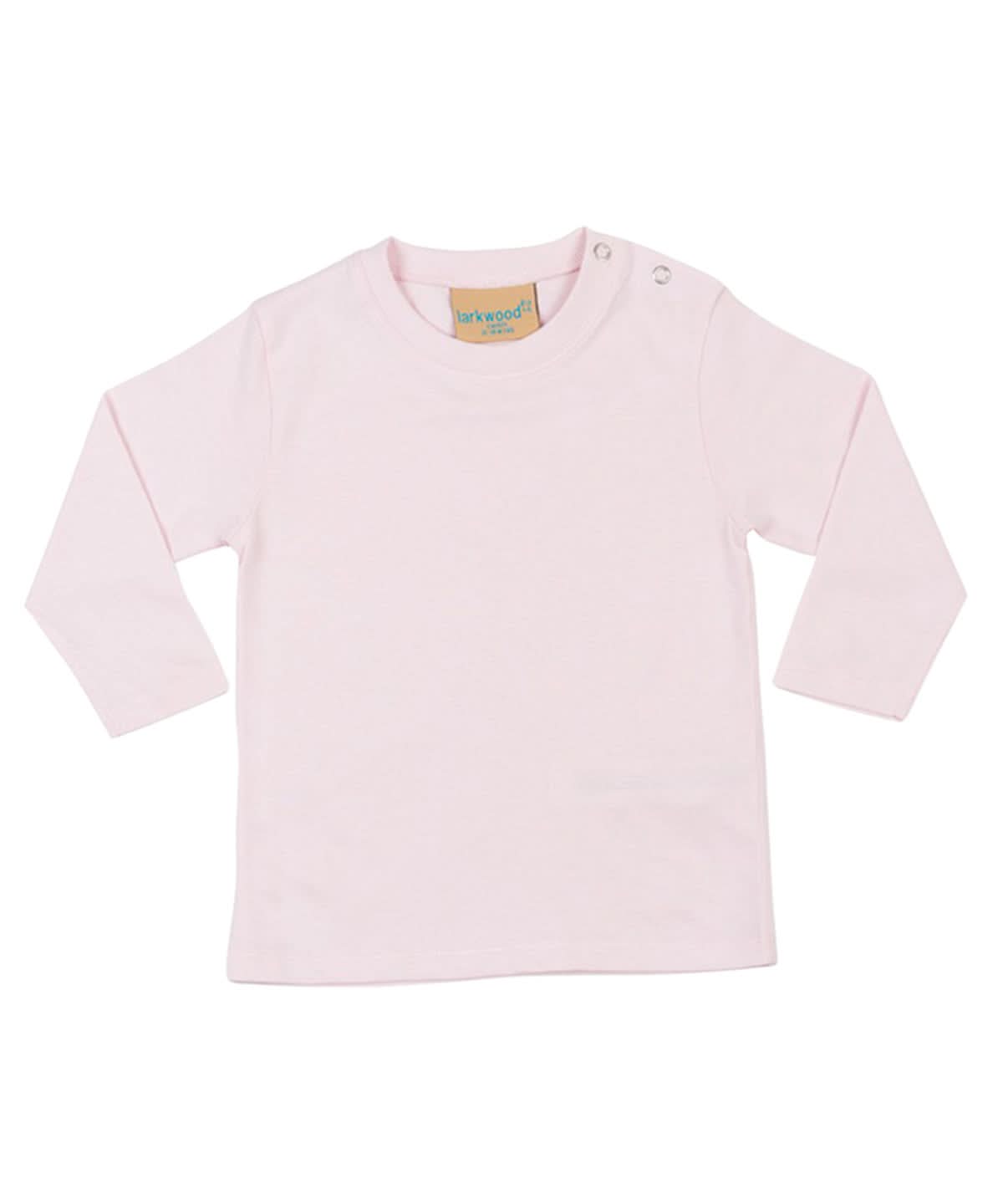 Larkwood Long Sleeved T Shirt LW21T - Pale Pink - Customisable T-Shirt