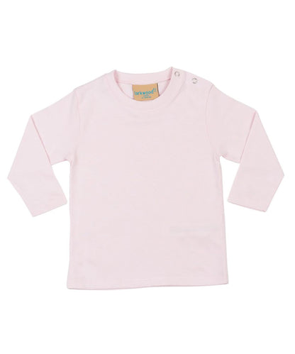 Larkwood Long Sleeved T Shirt LW21T - Pale Pink - Customisable T-Shirt
