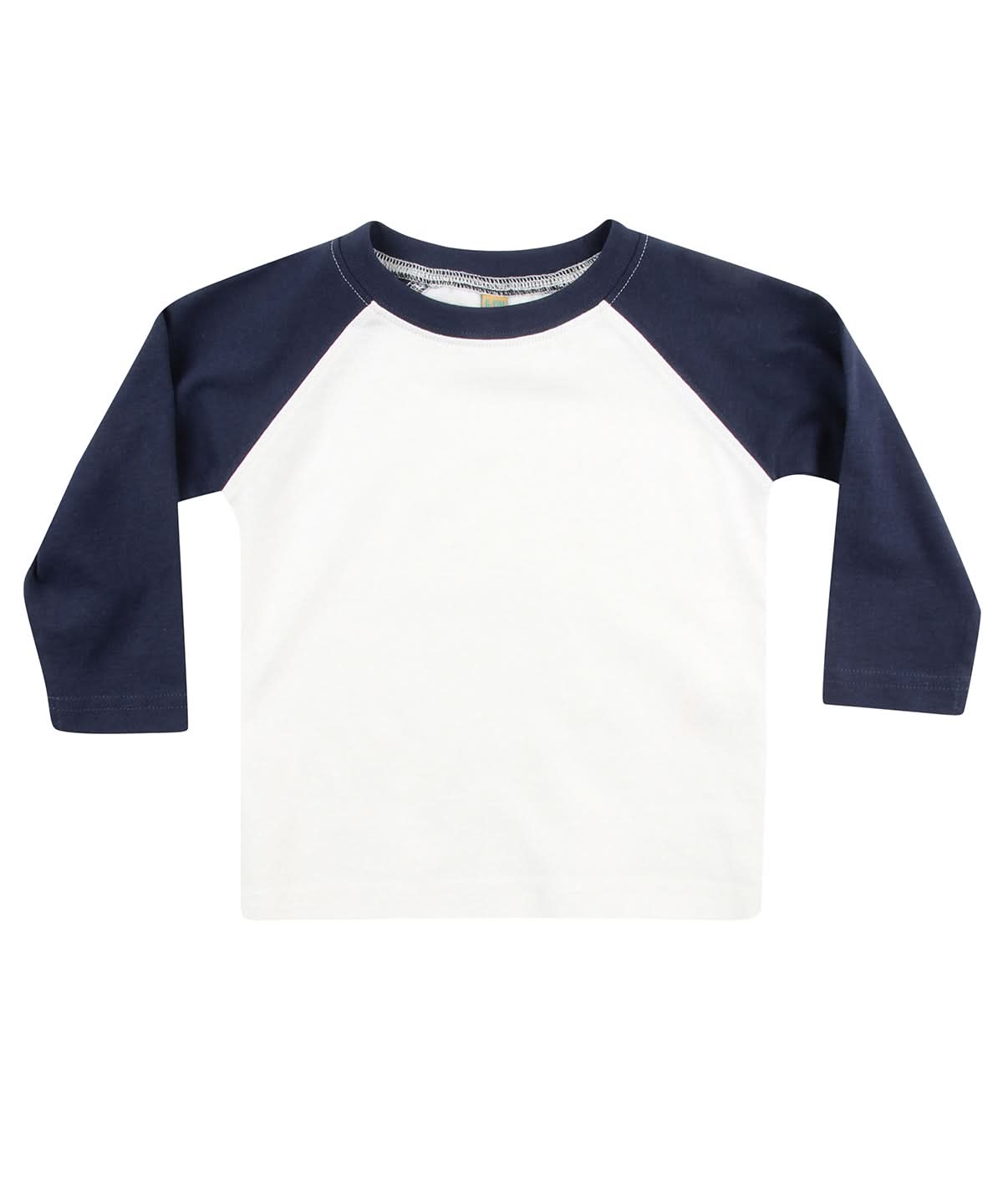 Larkwood Long Sleeve Baseball T Shirt LW25T - White Navy - Customisable T-Shirt