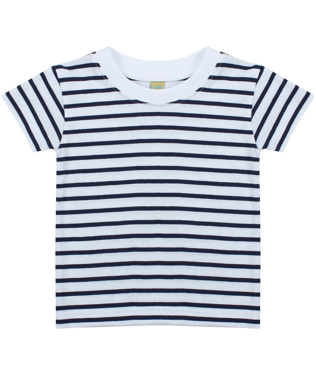 Larkwood Short Sleeve Striped T Shirt LW27T - White Oxford Navy - Customisable T-Shirt
