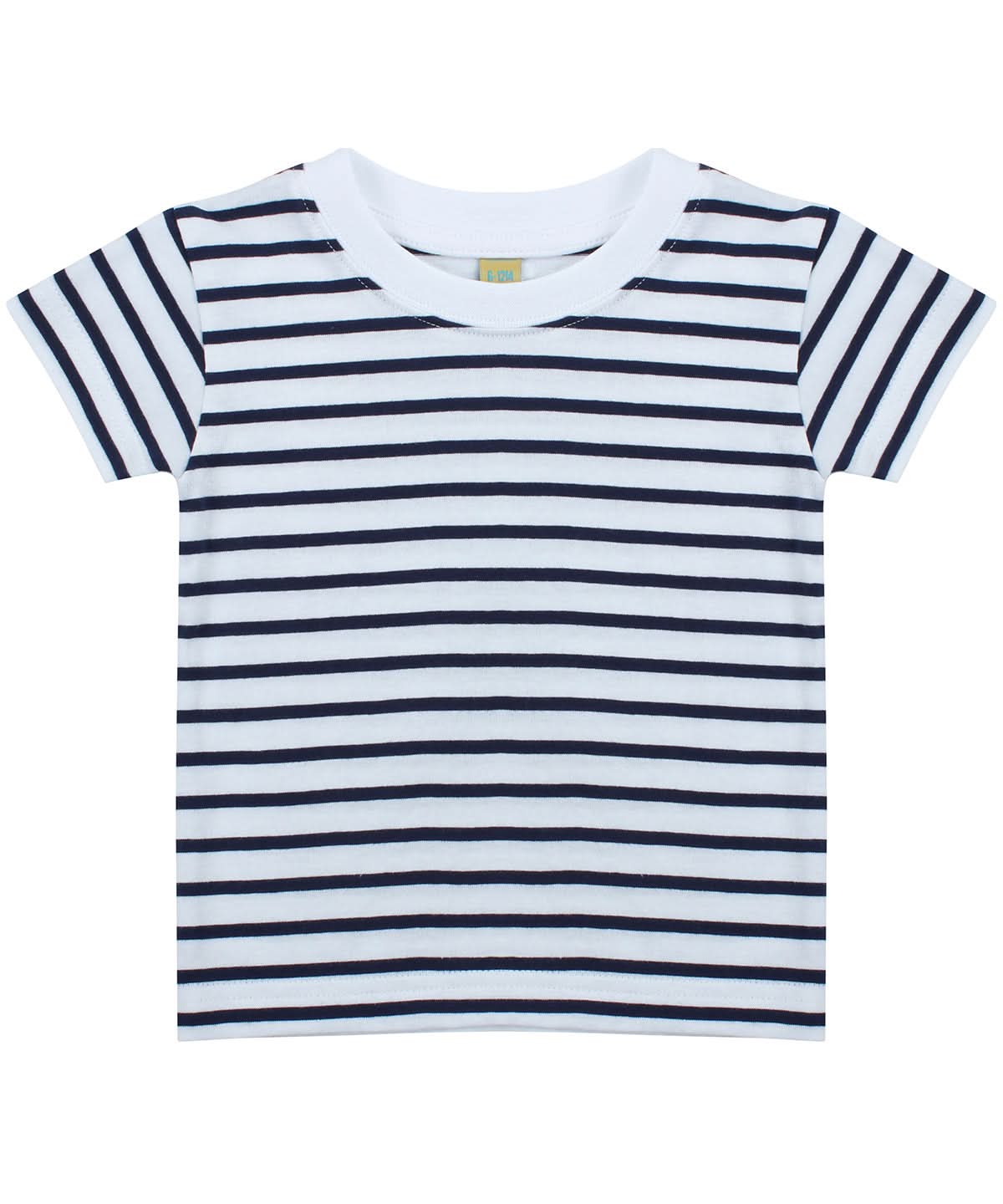 Larkwood Short Sleeve Striped T Shirt LW27T - White Oxford Navy - Customisable T-Shirt