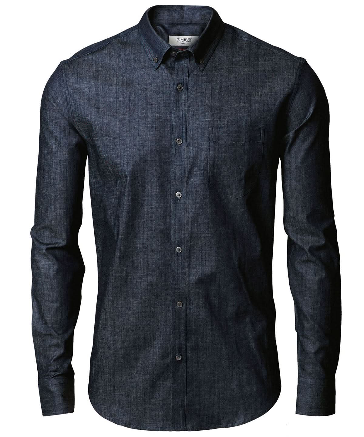 Nimbus Torrance slim fit raw and stylish denim shirt NB65M - Indigo Blue - Customisable Shirts