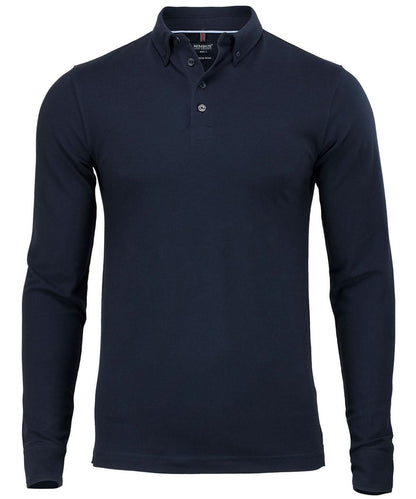 Nimbus Carlington deluxe long sleeve polo NB71M - Navy - Customisable Polos