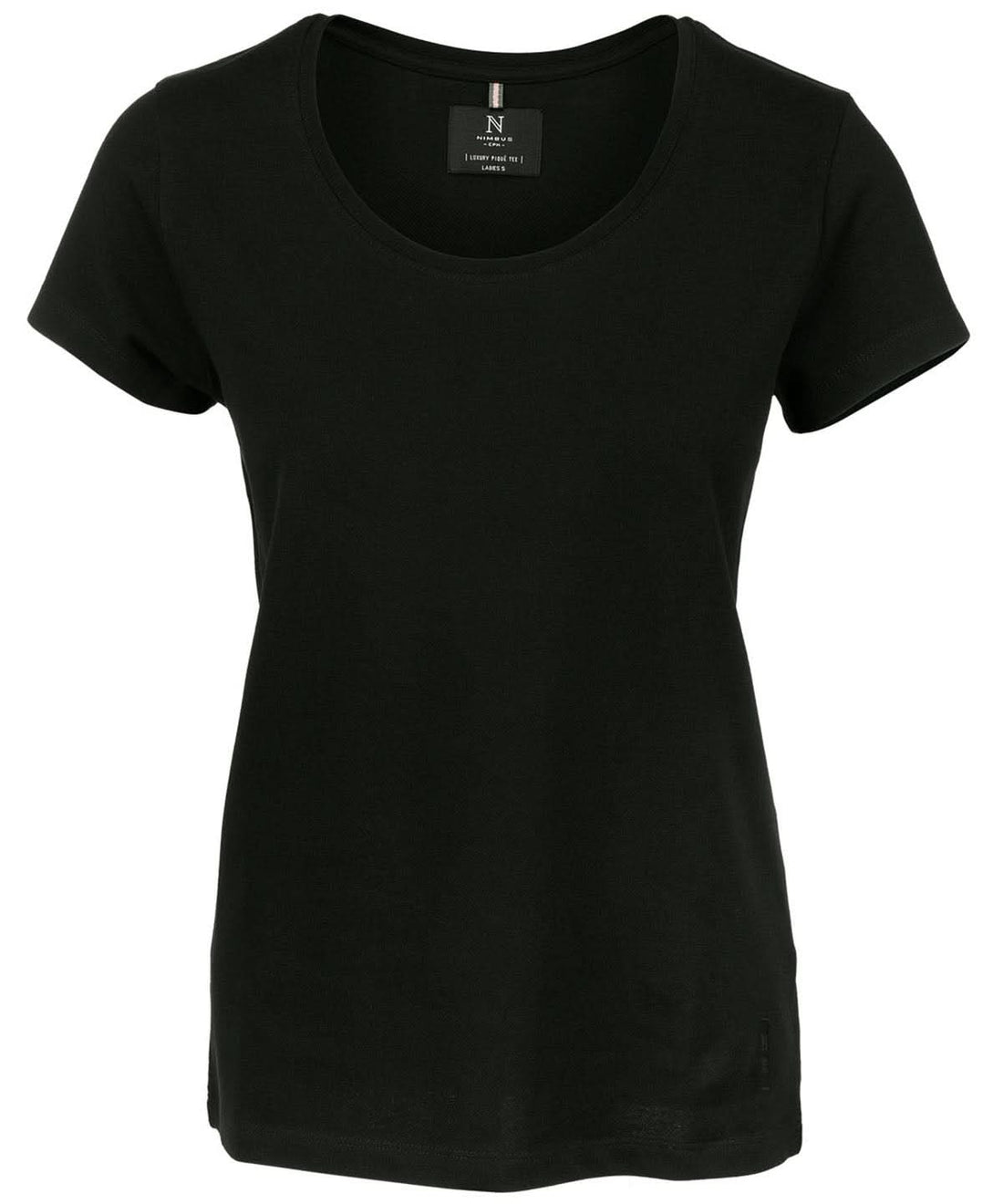 Nimbus Womens Danbury the piqu tee NB72F - Black - Customisable T-Shirt