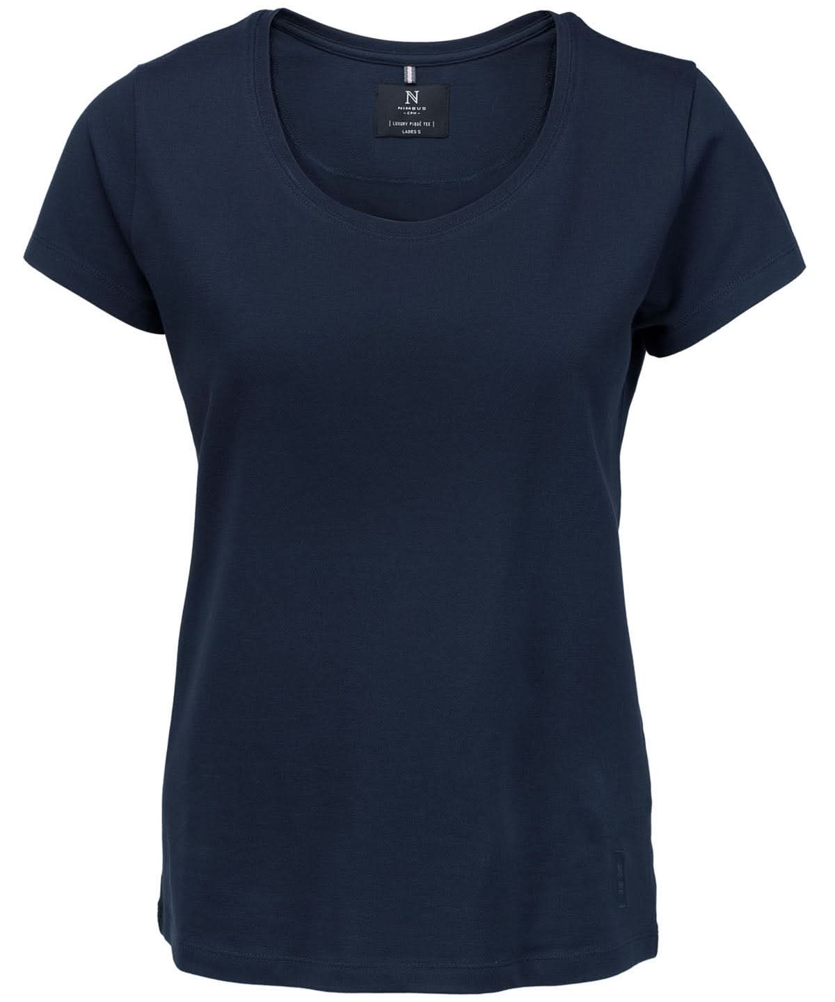 Nimbus Womens Danbury the piqu tee NB72F - Navy - Customisable T-Shirt