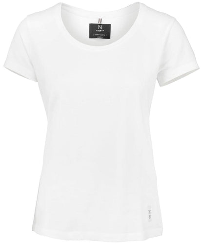 Nimbus Womens Danbury the piqu tee NB72F - White - Customisable T-Shirt