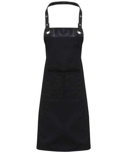 Premier Espresso bib apron PR123 - Black Black One size - Customisable Apron