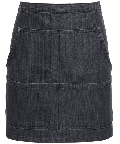 Premier Jeans stitch denim waist apron PR125 - Black Denim One size - Customisable Apron