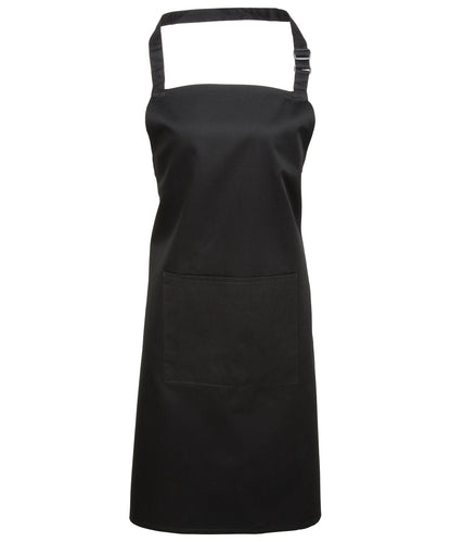 12 x Popular Bib Aprons with Pocket + Free Logo - Black One size - Customisable Bundle