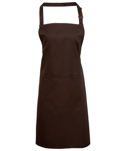 12 x Popular Bib Aprons with Pocket + Free Logo - Brown One size - Customisable Bundle