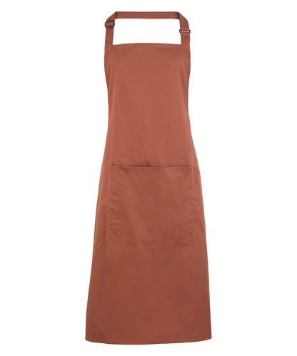 12 x Popular Bib Aprons with Pocket + Free Logo - Chestnut One size - Customisable Bundle