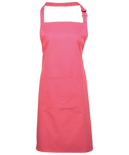 12 x Popular Bib Aprons with Pocket + Free Logo - Fuchsia One size - Customisable Bundle