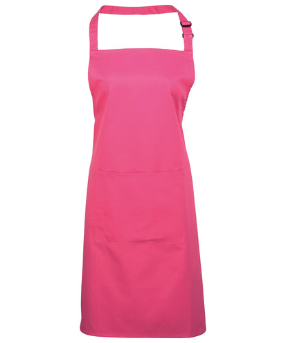 12 x Popular Bib Aprons with Pocket + Free Logo - Hot Pink One size - Customisable Bundle