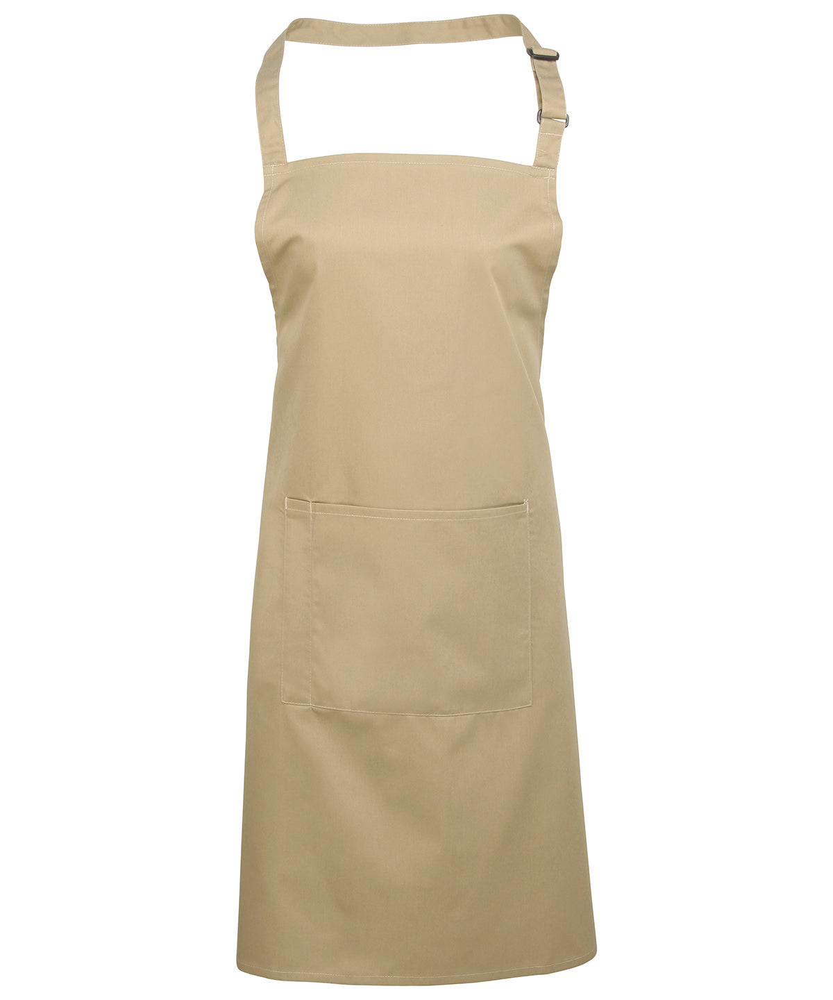 12 x Popular Bib Aprons with Pocket + Free Logo - Khaki One size - Customisable Bundle